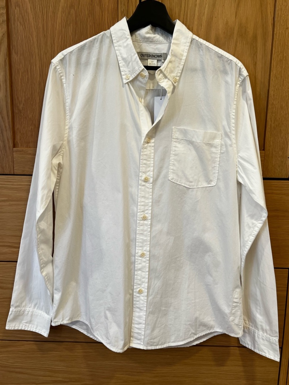 Outerknown Men’s Organic Cotton Button Front Shirt White Size Small NWT Classic